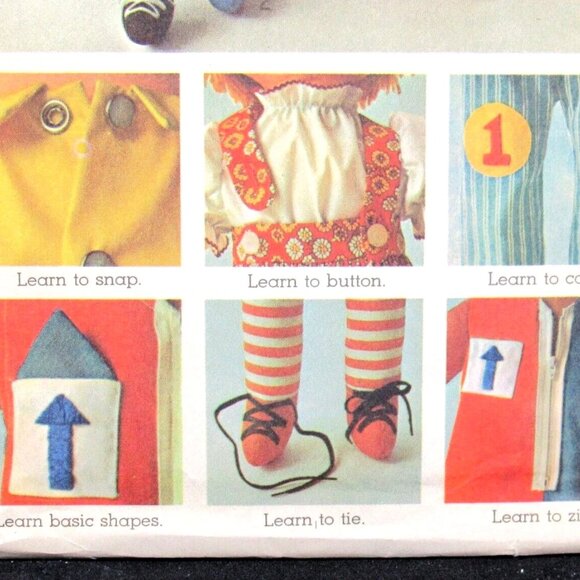 VINTAGE Simplicity Pattern 9137 70s Rag Dolls Learn to Dress, Tie Shoes, ETC - Picture 2 of 5